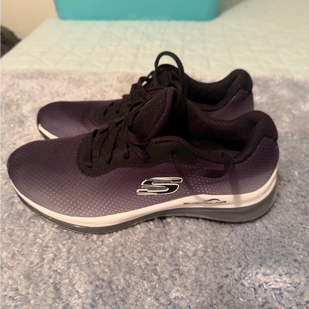 Skechers Women's Black and Purple Sneakers